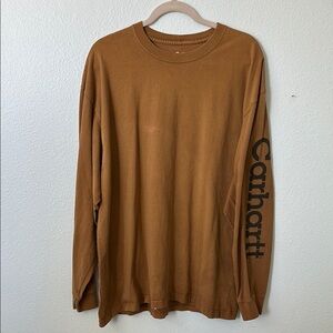 Vintage Carhartt Men's Long Sleeve Crewneck Shirt - Brown